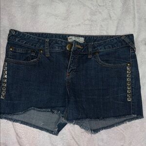 Free People Dark Blue Studded Shorts